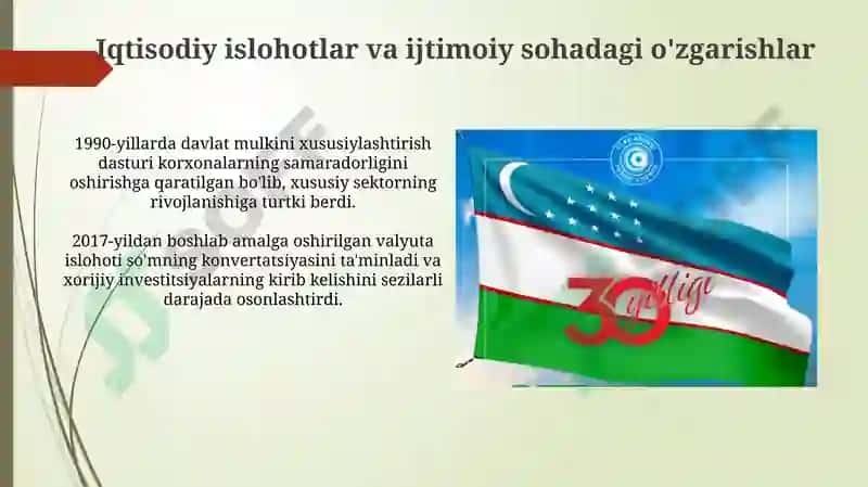 Oʻzbekiston Respublikasining Mustaqillik Yillari 4