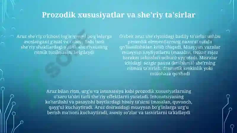 "O‘zbek poeziyasida aruz sistemasi" 4