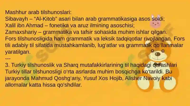 O‘rta asrlarda Sharq va Yevropa tilshunosligi 4