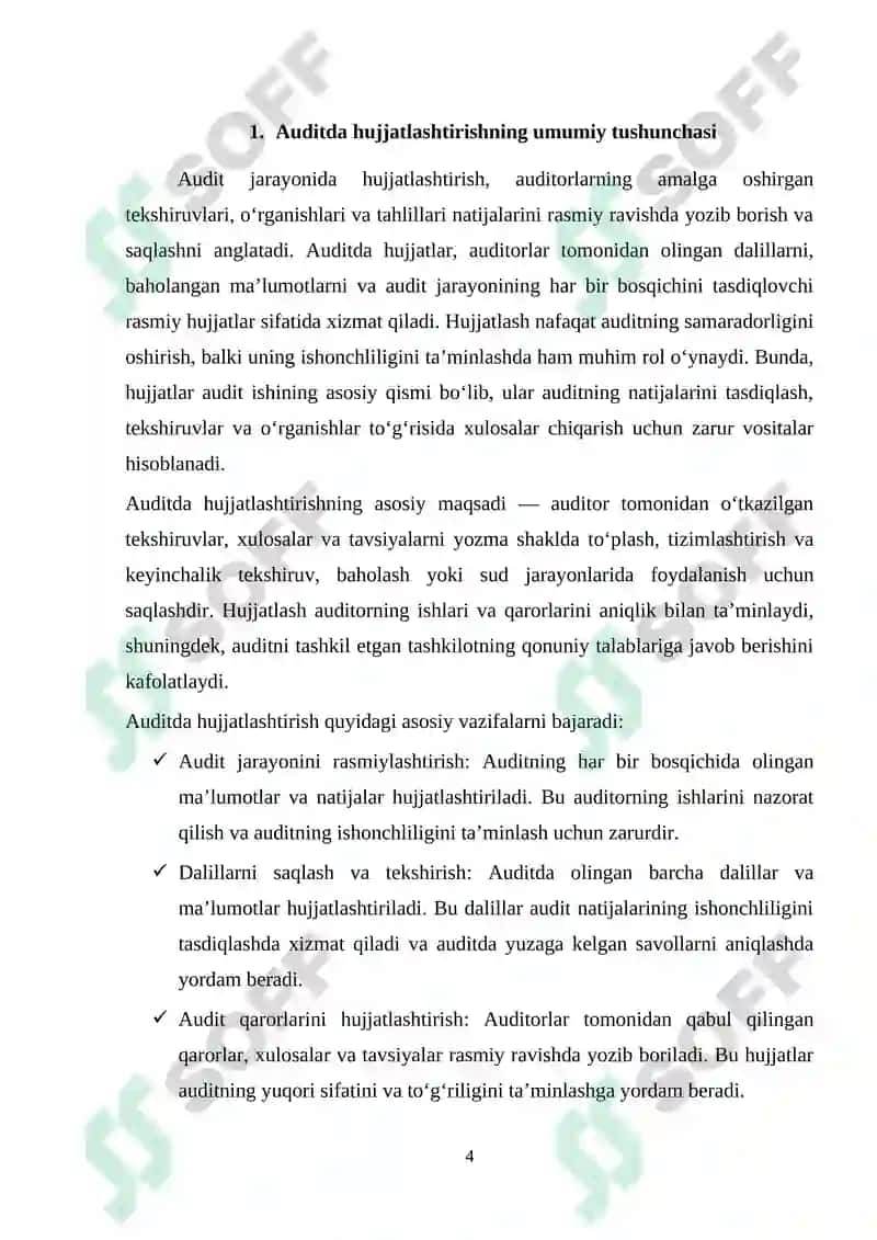 Auditda hujjatlashtirish 4