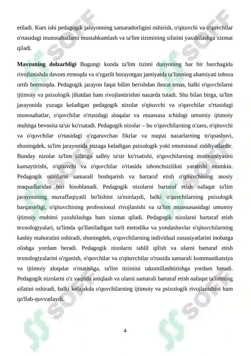 Pedagogik nizolar va ularni bartaraf etish texnologiyasi 4