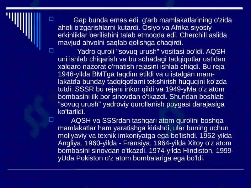 IKKINCHI JAHON URUSHIDAN SO'NG XALQARO MUNOSABATLAR 4