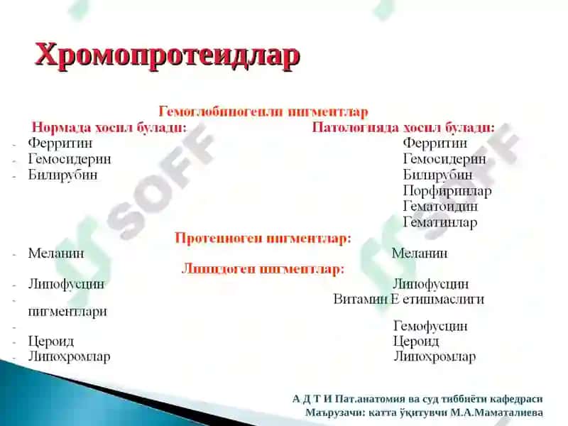 Хромопротеидлар алмашинувлари 4