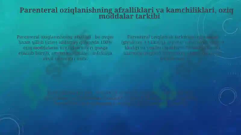 Parenteral oziqlanish 4