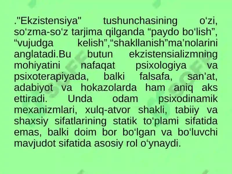 SHAXSNING EKZISTENSIAL PSIXOLOGIYASI 4