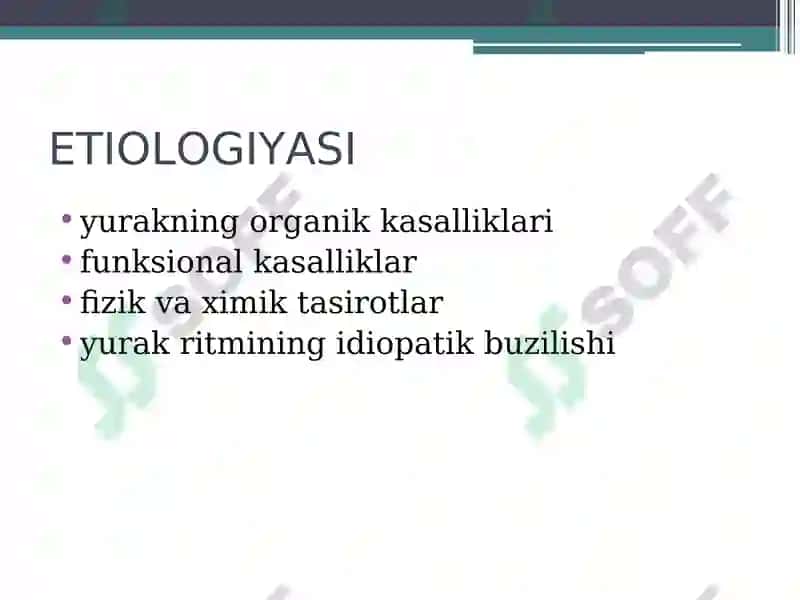 Юрак ритмининг бузилиши. Диагностика. ЭКГ диагностика 4