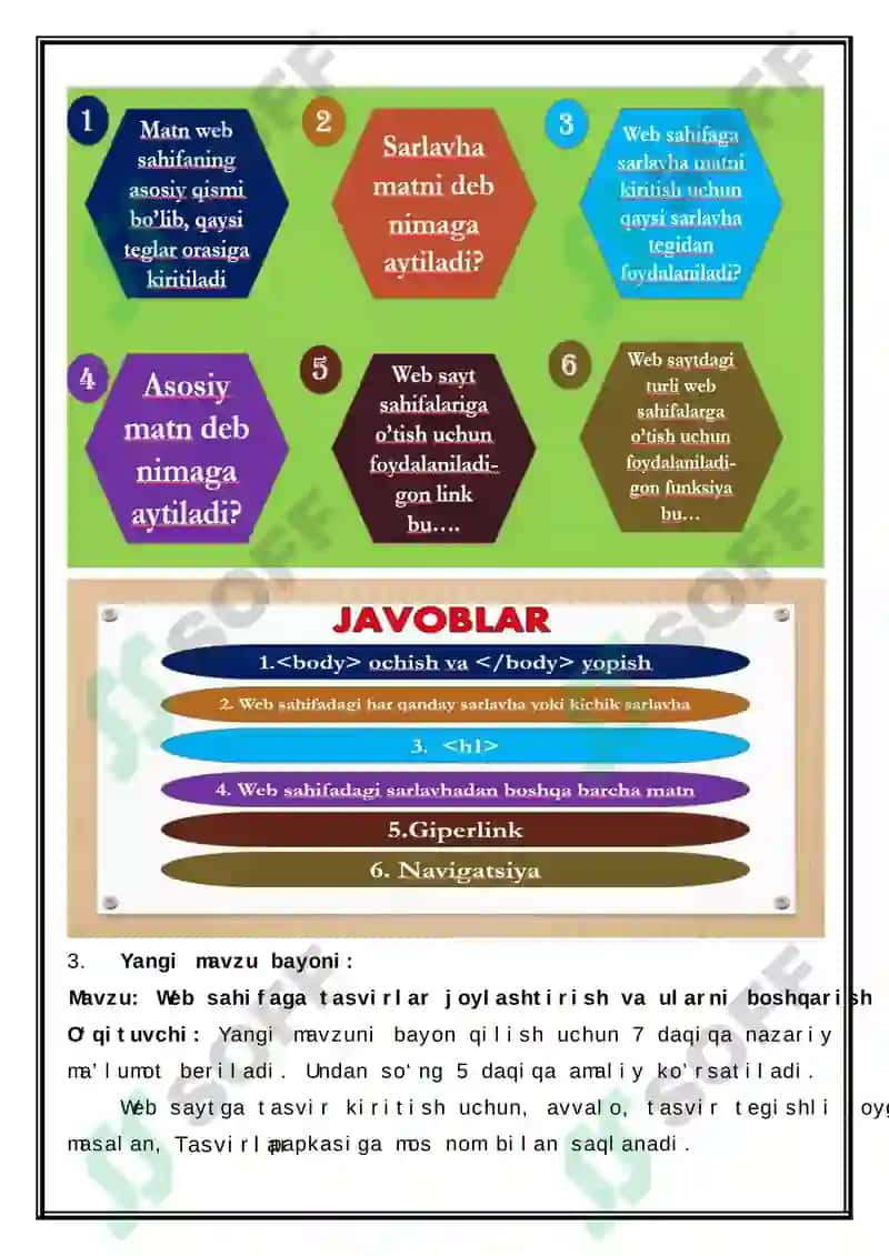 Web sahifaga tasvirlar joylashtirish va ularni boshqarish 4