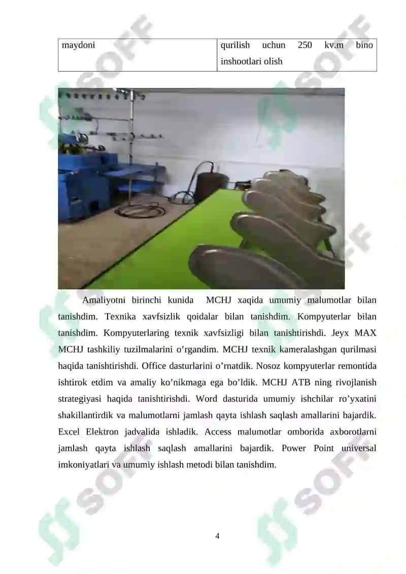 Xususiy korxona amaliyot hisobot 4