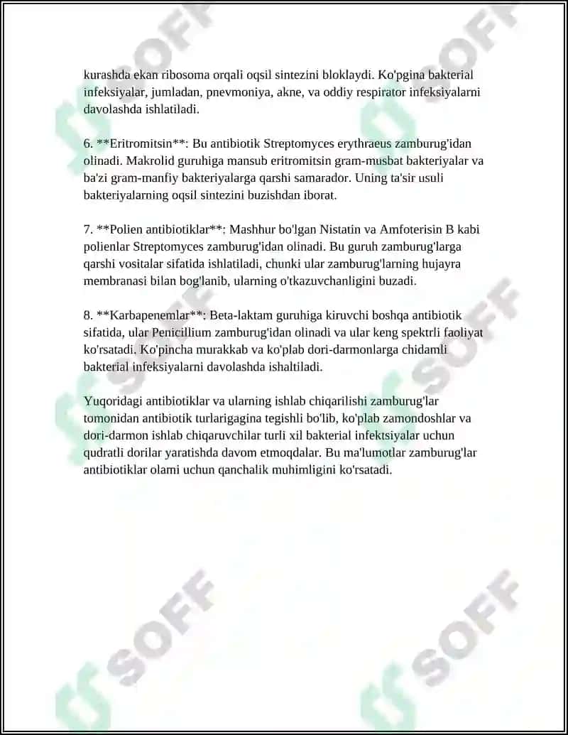 ZAMBURUGʻLAR SINTEZ QILADIGAN ANTIBIOTIKLAR 4