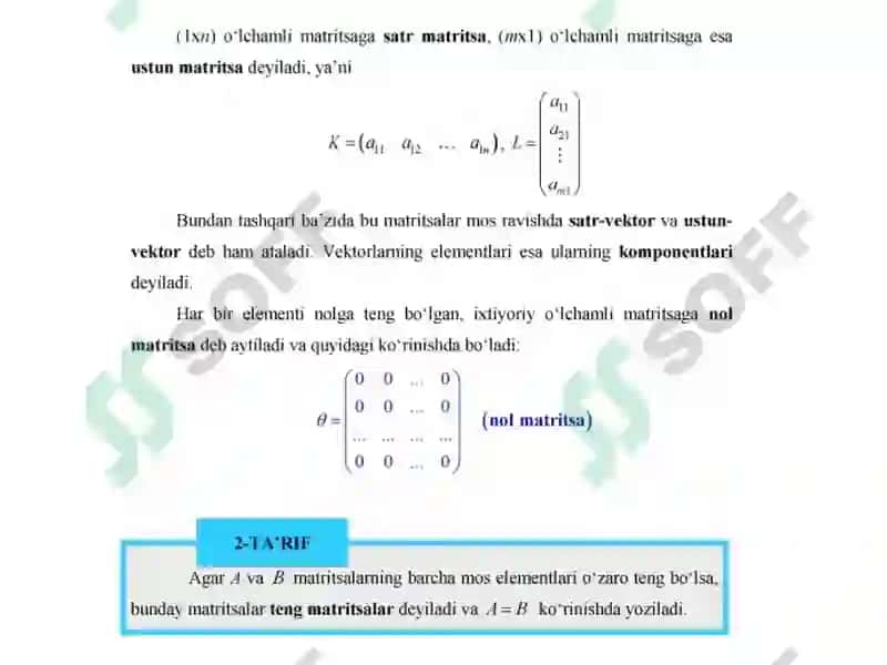 Matritsalar. Texnologik Matritsa 4