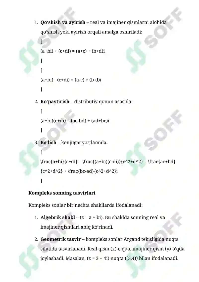 Kompleks Sonlar 4