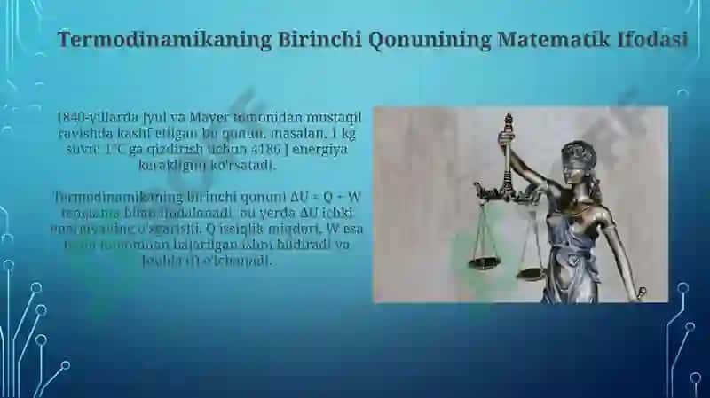 Temodinamikaning 1-qonuni va tatbiqi 4