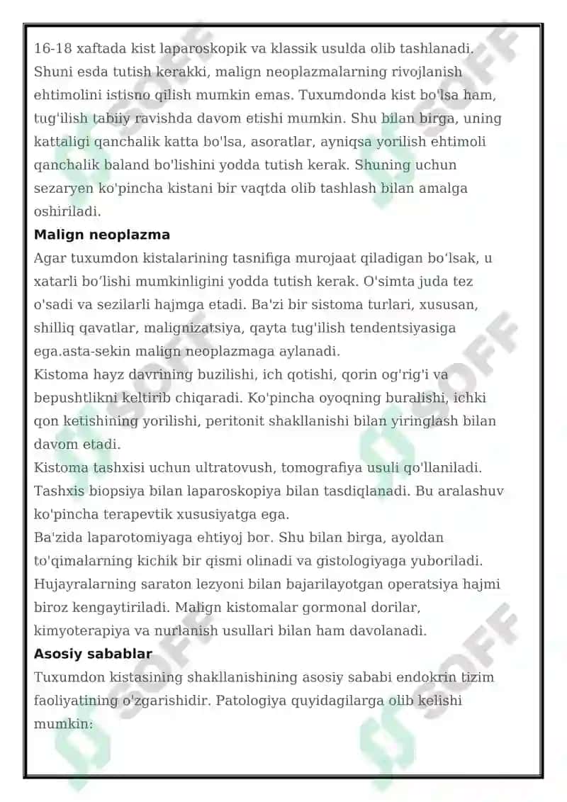 Tuxumdon kistasi va kistomasi 4