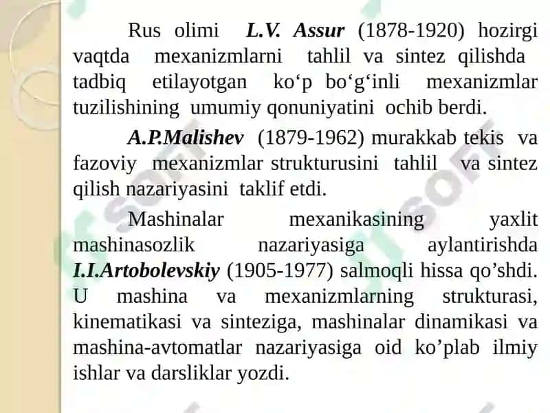 MEXANIZM VA MASHINALAR NAZARIYASI 4
