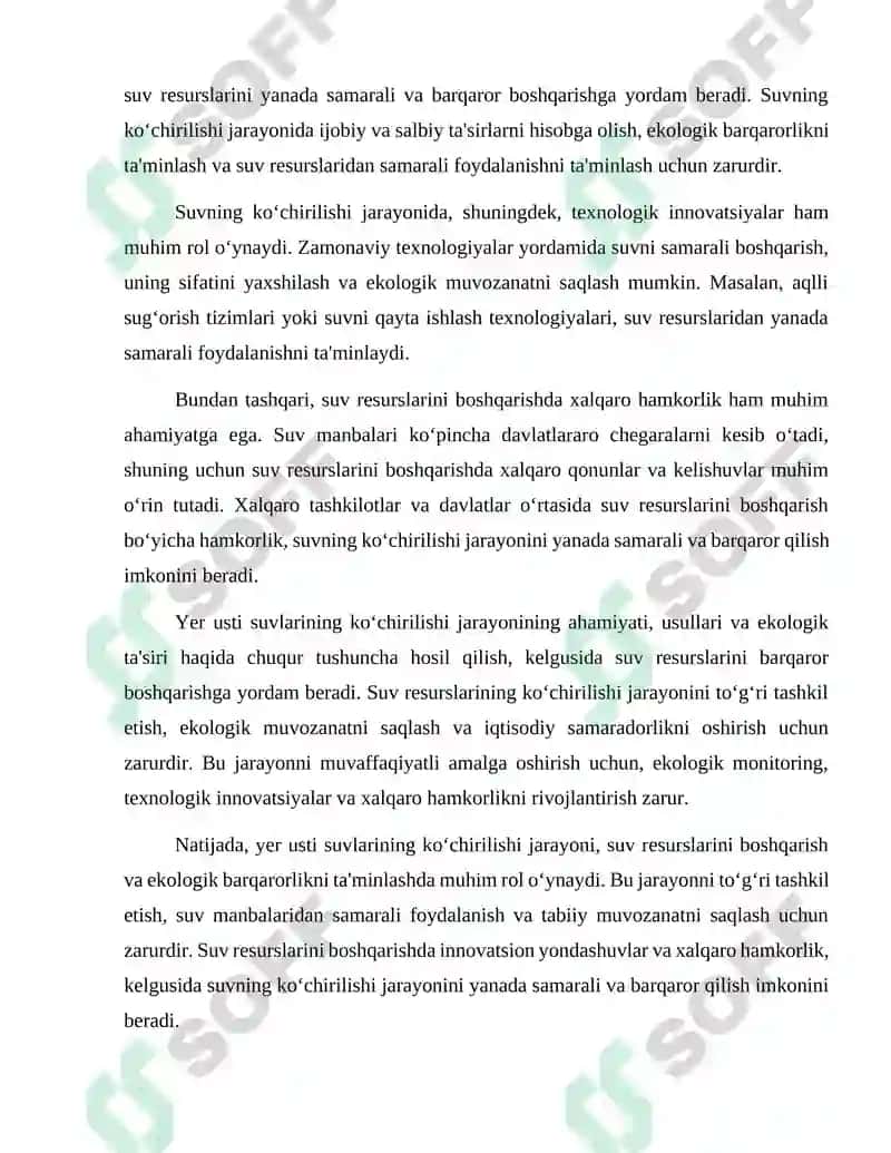 Yer usti va yer osti suvlarini koʻchirish 4