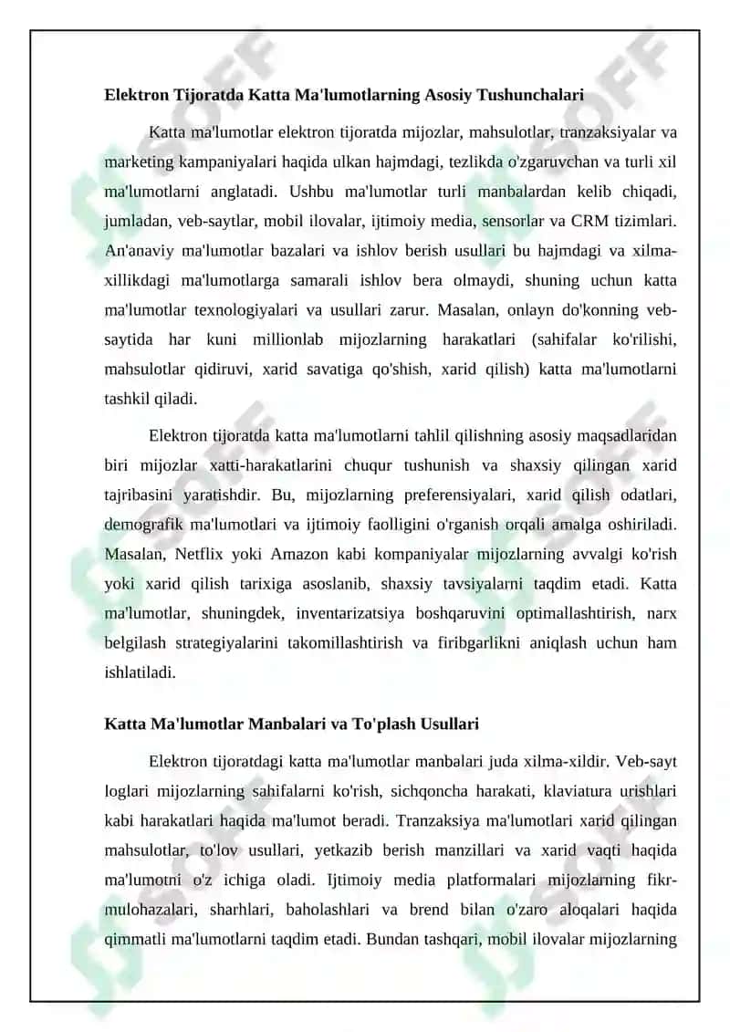 Big Dataning elektron tijoratdagi roʻli 4