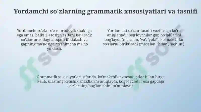 Yordamchi soʻzlar 4