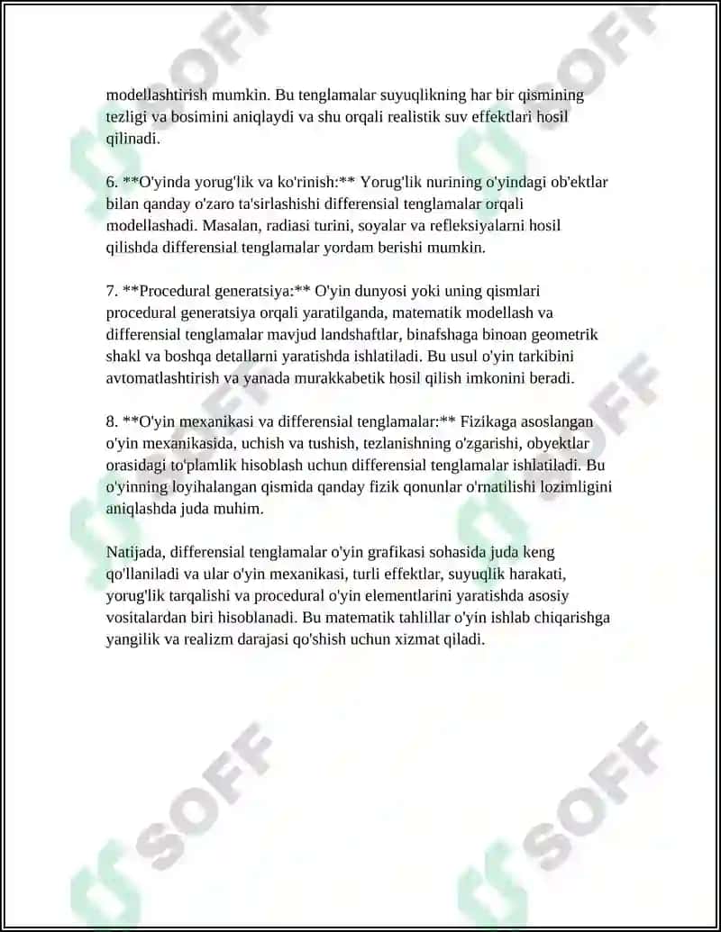KOMPYUTER GRAFIKASIDA DIFFERENSIAL HISOB TATBILARI 4