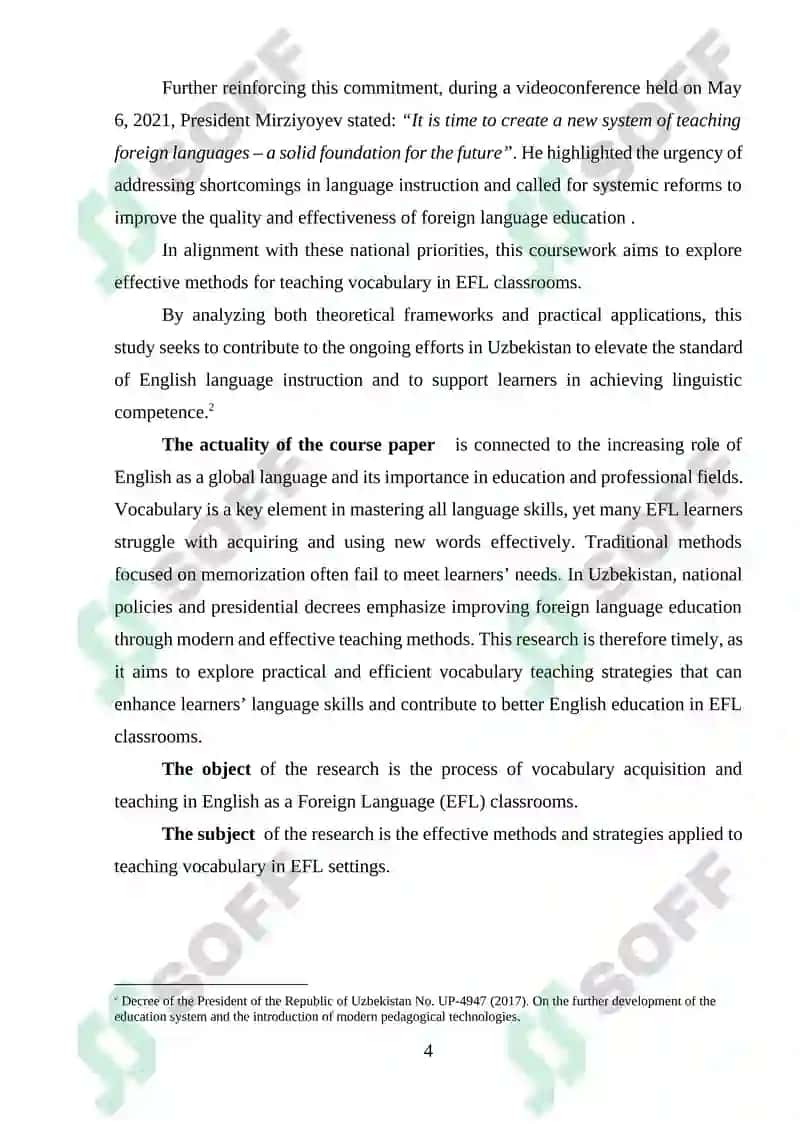 Effective Methods of Teaching Vocabulary in EFL Classes 4
