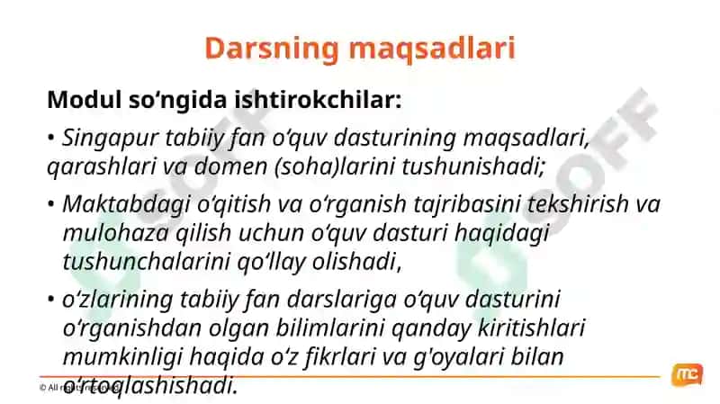 Singapur Tabiiy fan o‘quv dasturi asosini tushunish (STO‘D) 4