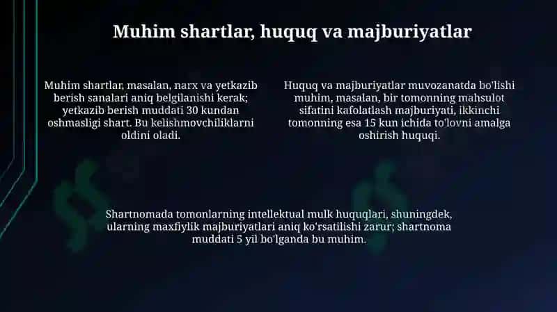 Shartnomalar tuzish asoslari 4