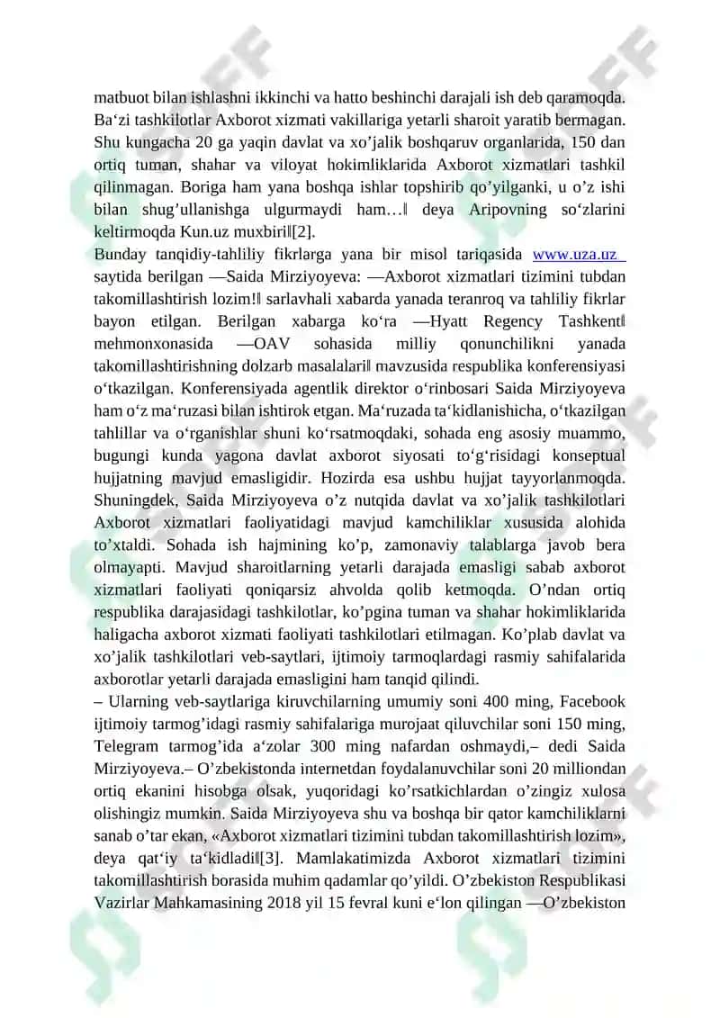 Ommaviy axborot vositalari faoliyati 4