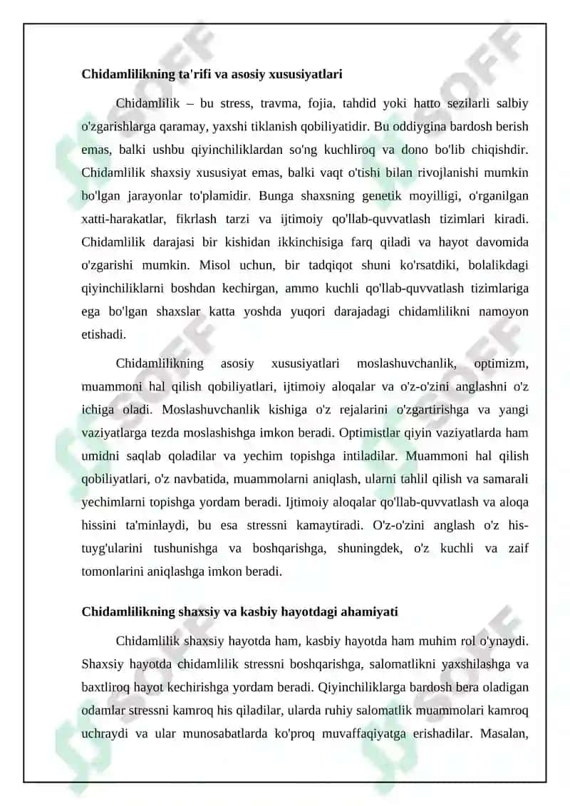 Chidamlilikni tarbiyalash 4