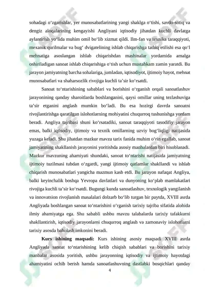 XVIII- asrda Angliya sanoat to’ntarishining sabablari va borishi 4