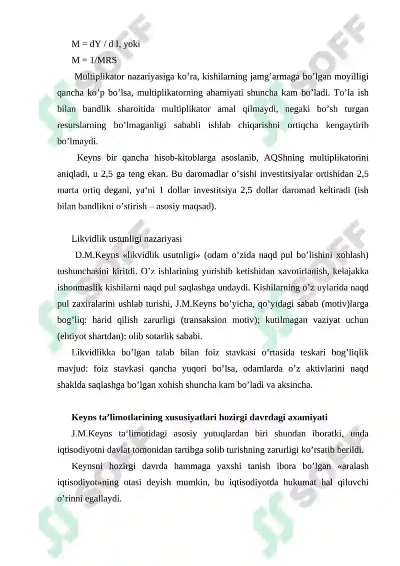Keyns ta`limoti. Neokeynschilik va J.M. Keyns 4