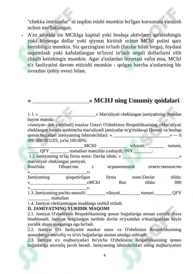 Mchj amaliyot hisoboti 4