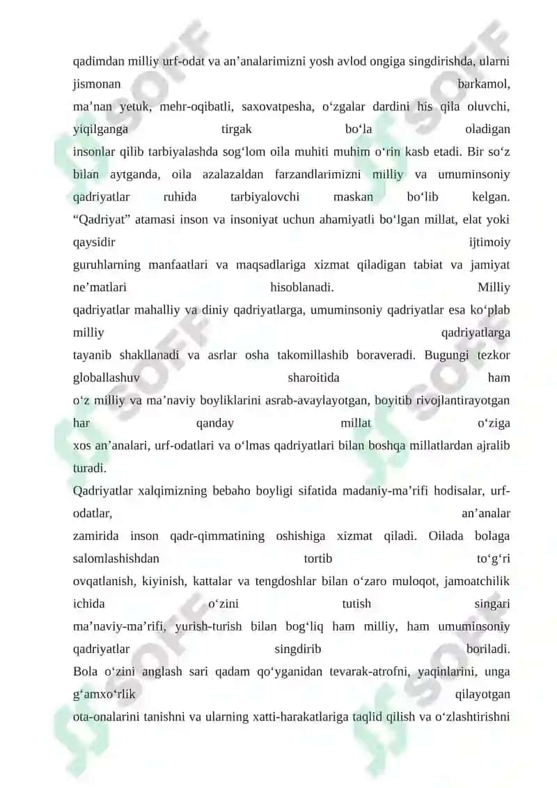 Oilada O'zbekona Qadriyatların Ko'rinishlari 4