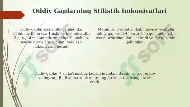 Oddiy va Murakkab Gaplarning Stilistik Xususiyatlari 4