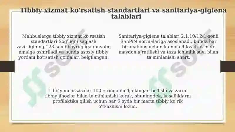 Mahkumlarning tibbiy-sanitariya ta’minoti 4