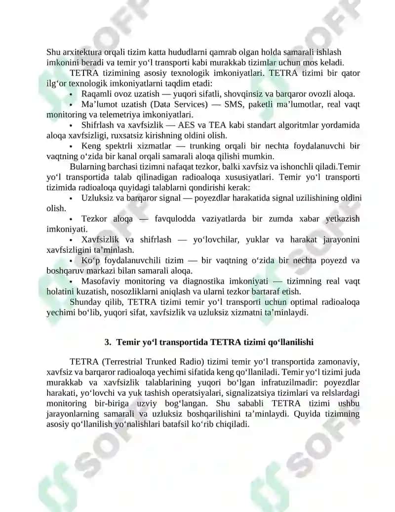TETRA tizimining temir yo‘l transportidagi amaliy qo‘llanilishi. 4