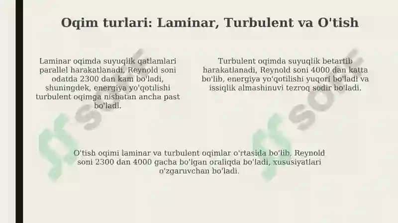 Havoning quvurlardagi tezlik turlari 4