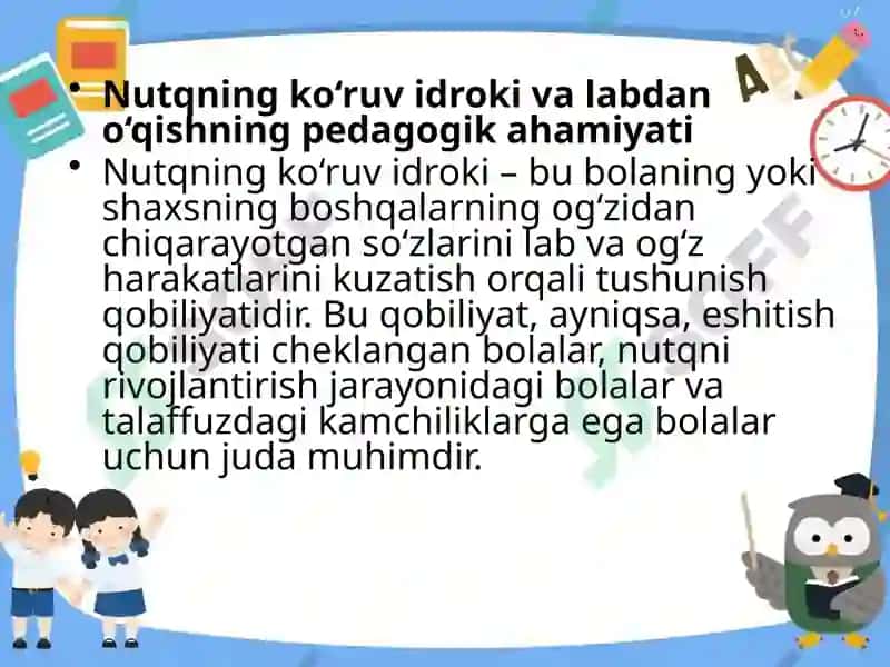 Nutqning ko’ruv idrokini rivojlantirish (Labdan O’qish) 4