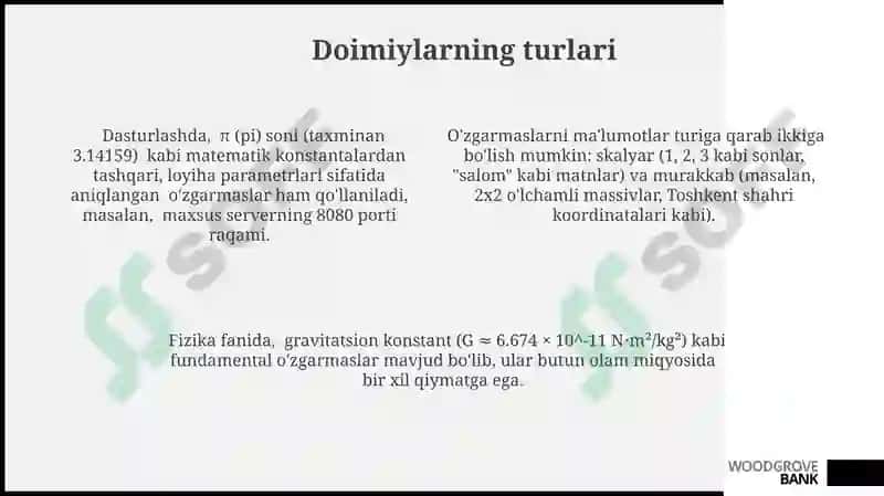 Doimiylar 4
