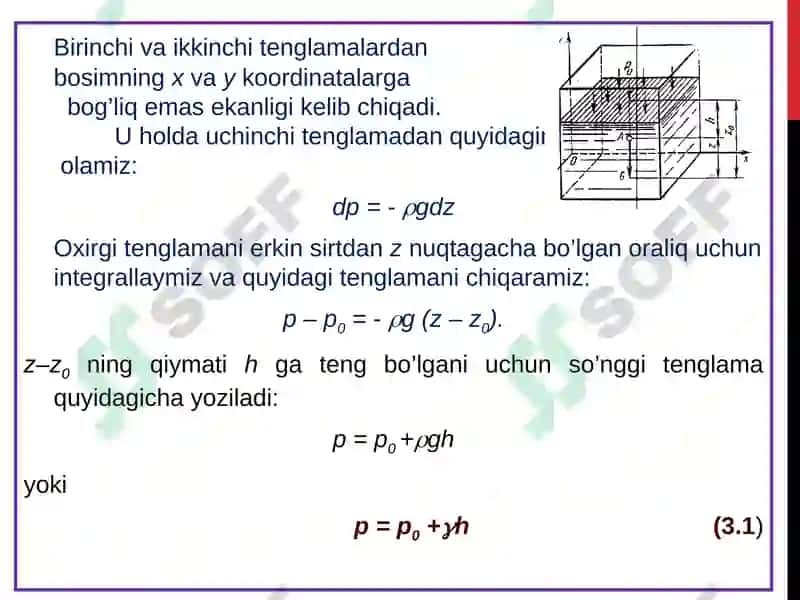 GIDROSTATIKANINGQONUNLARI VA UNING TEXNIKADA TADBIG’I 4