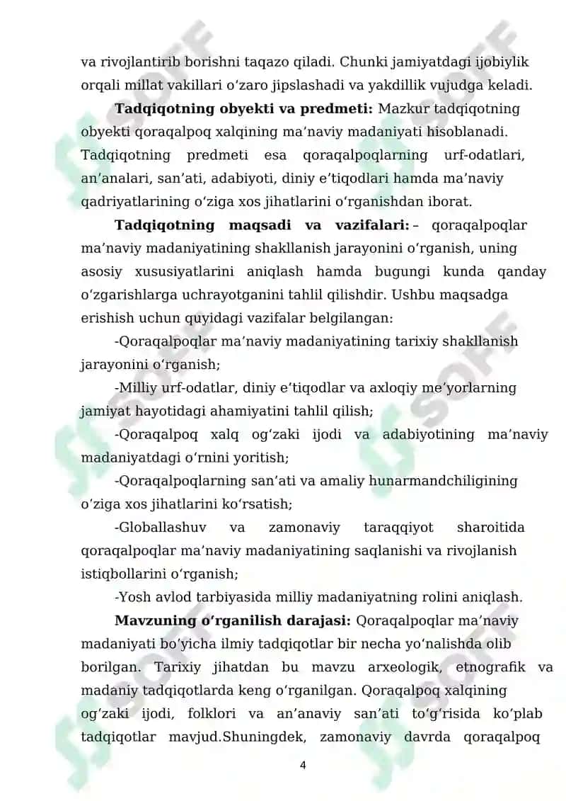 QORAQALPOQLAR MA‘NAVIY MADANIYATINING O'ZIGA XOSLIGI 4
