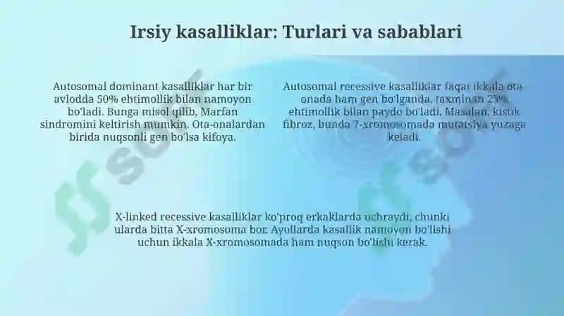 Irsiyat va irsiy kasalliklar 4