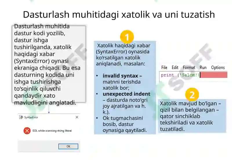 PYTHONDA XATOLIKLAR BILAN ISHLASH 4