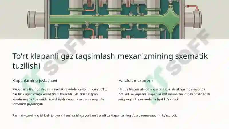 To'rt klapanli gaz taqsimlash mexanizmlari 4