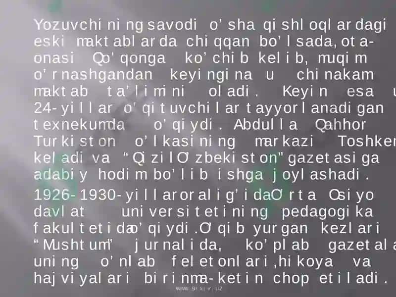 Abdulla Qahhor hayoti va ijodi 4