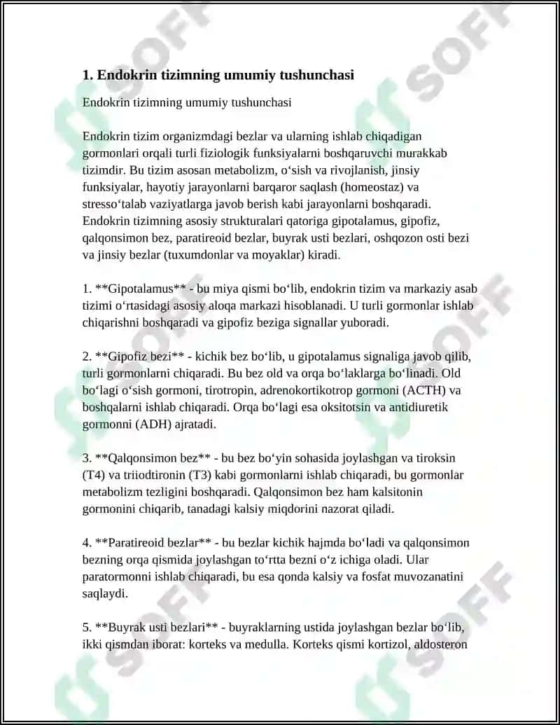 ENDOKRIN BEZLAR VA ENDOKRIN A'ZOLAR HAQIDA TUSHUNCHA 4