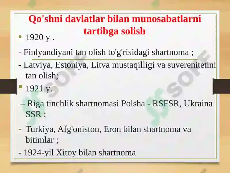 Xalqaro munosabatlar XX asrning20-30-yillarda 4
