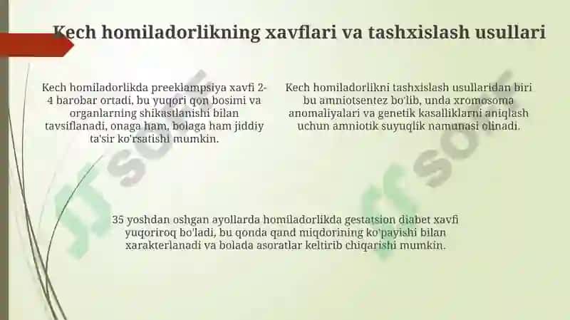 Homiladorlikni aniqlash va parvarish 4