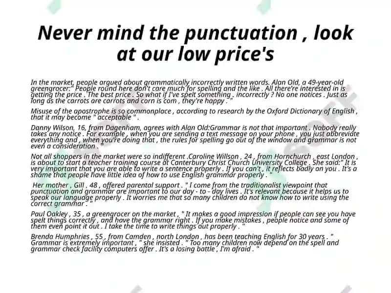 Does punctuation matter? 4