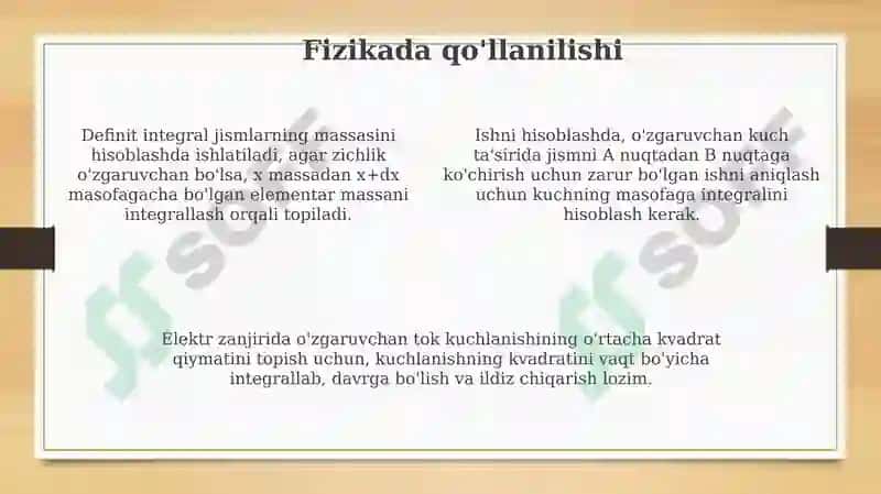 Aniq integral tadbiqlar 4