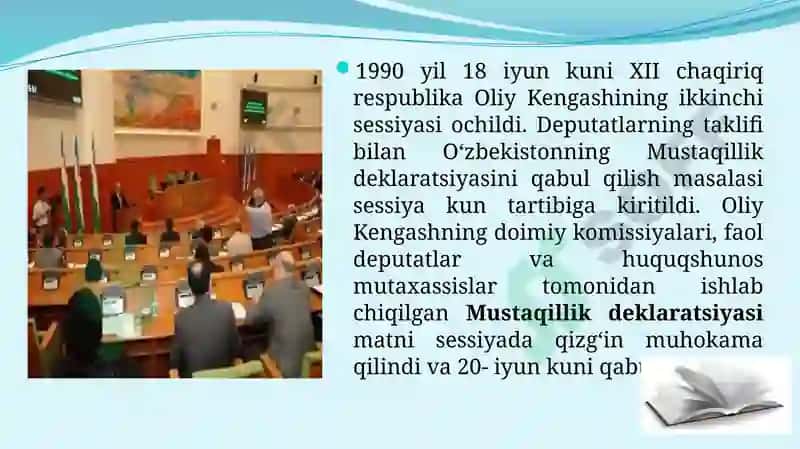 O'zbekiston mustaqillie’lonqilinish va xalqaro maydonda tan olinishi 4