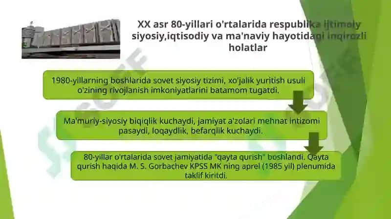 Mustaqillikka erishish arafasida O’zbekistondagi ijtimoiy-siyosiy jarayonlar 4